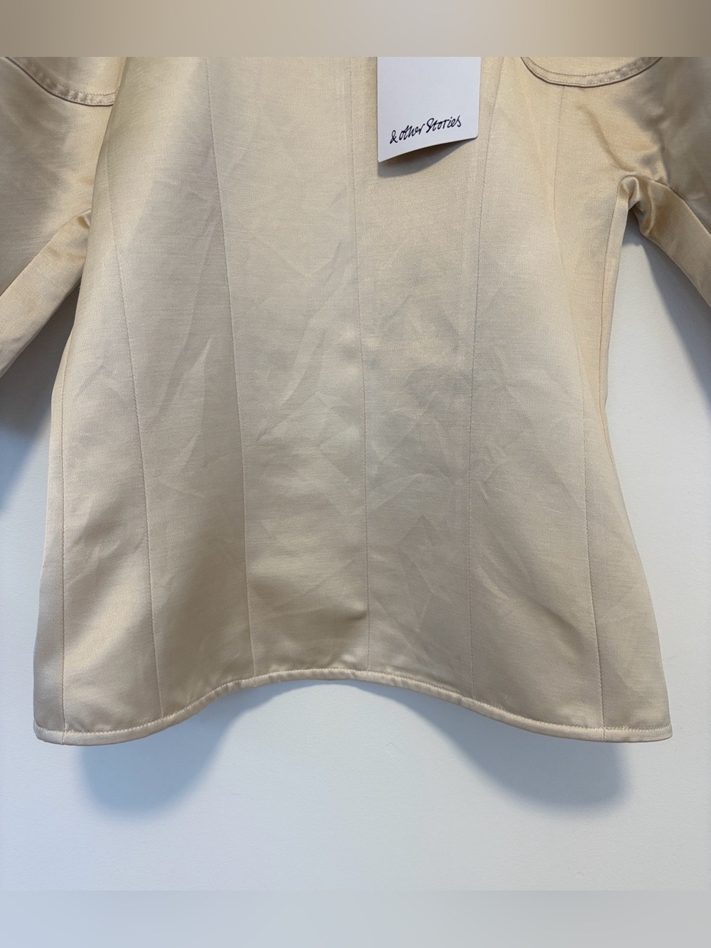 & Other Stories puffed sleeve satin structured top NWT , sz : 0 - Picture 12 of 16